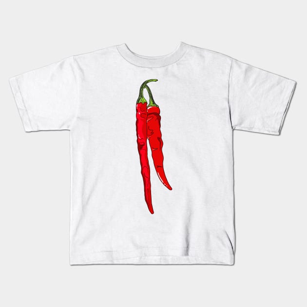 Chili Pepper Kids T-Shirt by MojoCoffeeTime